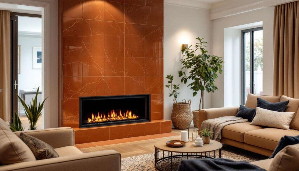 Avant de casser votre cheminée vieillotte, ce revêtement facile en terre cuite émaillée la transforme en luxe