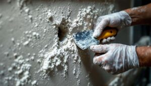 Fissure dans le mur : le geste de maçon pour reboucher un trou de cheville sans laisser de trace