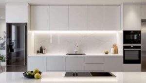 Fini la crédence en carrelage, cette alternative plus moderne et facile d’entretien envahit les cuisines en 2026