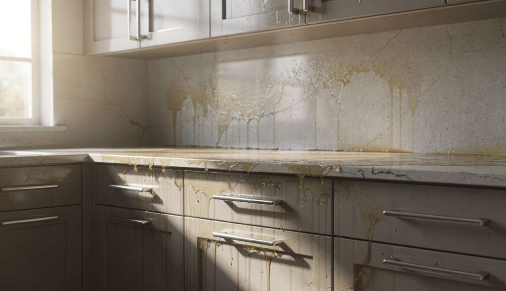 Graisse collante : le geste simple qui décolle tout sur les façades de cuisine